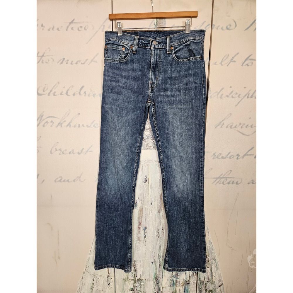 Levis 527 Slim Bootcut Jeans 33x34 Blue Medium Wash Stretch Denim